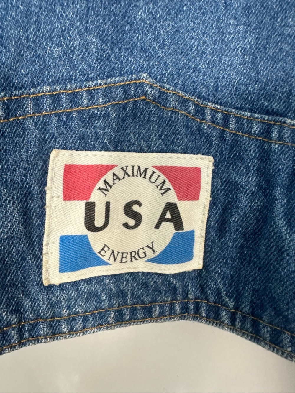 Vintage Maximum Energy 1980s Denim Jacket Size Large EUC - Picture 9 of 9